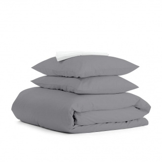 Сімейний комплект постільної білизни Shadow COSAS Графіт 2х160х220 см