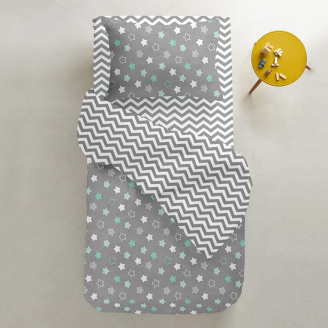Дитяча підковдра COSAS GREY STARS Ранфорс 110х140 см Сірий