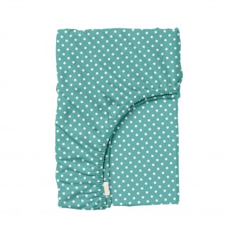 Простыня на резинке 80х160 см WHITE DOTS COSAS мятный