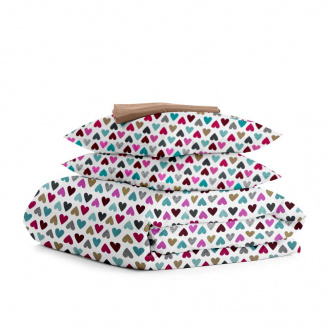 Сімейний комплект на резинці COSAS MINT LOVE CS1 Ранфорс 2х160х220 см М'ятний