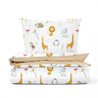 Детский комплект без простыни COSAS AFRICA ZOO Ранфорс 110х140 см Бежевый