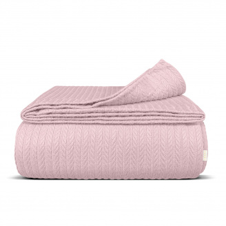 Плед-покрывало косичка COSAS 160х230 см Blush Knitted Braid Сакура