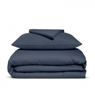 Подростковая постель сатин с простыней на резинке DENIM Cosas Сапфир 160х220 см