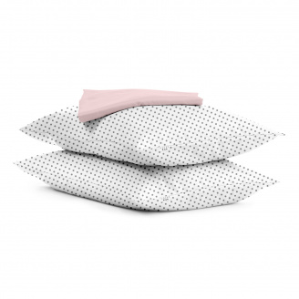Набір наволочки і простирадло COSAS GREY DOTS & SAKURA Ранфорс 160х200 см Сірий