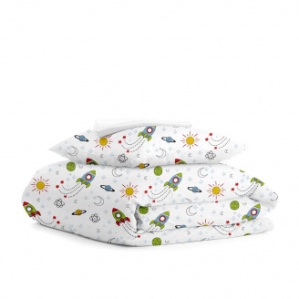 Підлітковий комплект на резинці COSAS ROCKETS Ранфорс 155х215 см Зелений