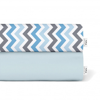 Набор Простыня на резинке COSAS ZIGZAG CS2 Ранфорс 60х120х12 см 2 шт Синий/Разноцветный