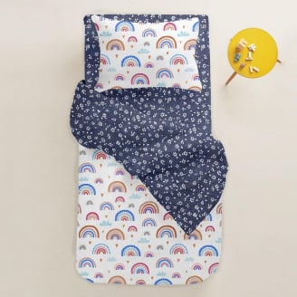 Простирадло півтораспальне COSAS FLOWERS Ранфорс 155х240 см Синій