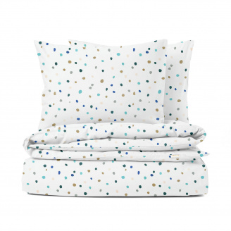 Полутораспальный комплект без простыни COSAS COLOR BLOTS V2 Ранфорс 160х220 см Белый