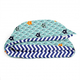 Дитяча підковдра COSAS WOOD BEAR Ранфорс 110х140 см Бірюзовий