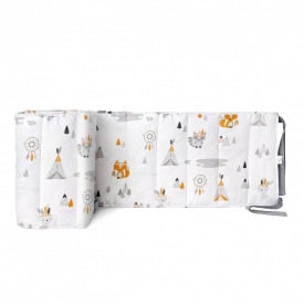 Бортики на ліжечко COSAS ANIMALS GREY Ранфорс 30х180 см Білий