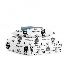 Дитяча постільна білизна в ліжечко COSAS Robots CS3 110х140 см Різнокольоровий