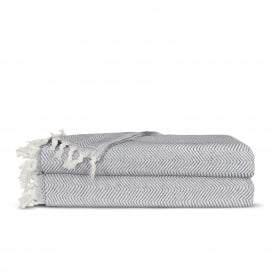 Плед бавовняний COSAS TWISTY 200х230 см CS1 Сірий