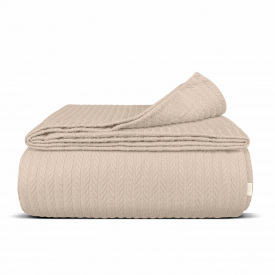 Плед-покривало косичка COSAS 160х230 см Magnolia Knitted Braid Магнолія