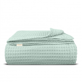 Плед-покрывало вафельное COSAS 230х240 см Pistachio Greek Waffle Фисташковый