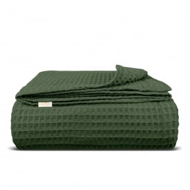 Плед-покрывало вафельное COSAS 200х220 см Basil Greek Waffle Изумрудный