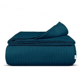 Плед-покрывало косичка COSAS 200х220 см Ocean Knitted Braid Изумрудный