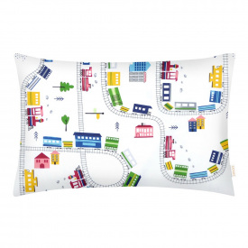 Детская наволочка COSAS RAILWAY Ранфорс 40х60 см Голубой