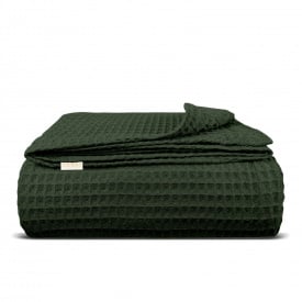 Плед-покривало вафельне COSAS 240х260 см Forest Greek Waffle Зелений