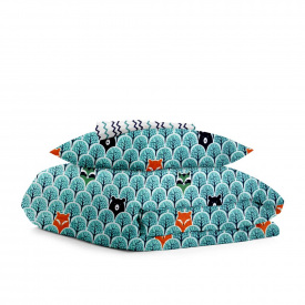 Подростковое постельное белье WOOD BEAR COSAS бирюзовый 155х215 см