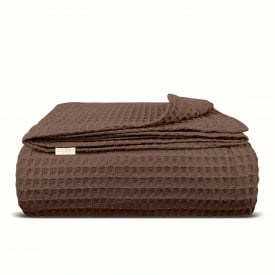 Плед-покривало вафельне COSAS 200х220 см Mousse Greek Waffle Шоколадний