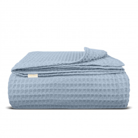 Плед-покривало вафельне COSAS 240х260 см Maya Greek Waffle Сизий