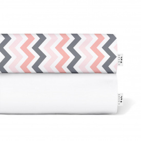 Набор Простыня на резинке COSAS W&R ZIGZAG Ранфорс 60х120х12 см 2 шт Белый/Разноцветный