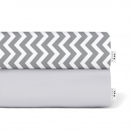 Набор Простыня на резинке COSAS GREY ZIGZAG Ранфорс 60х120х12 см 2 шт.