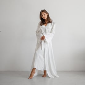 Женский халат COSAS Silky Cloud L-XL Белый