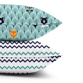 Набір наволочок COSAS WOOD BEAR CS1 50х70 см Бірюзовий