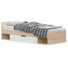 Ліжко Меблі Сервіс Тіпс з ламелями 90х200 Дуб самоа + Білий