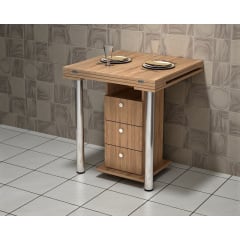 Стіл-трансформер обідній Tobi Sho "Кардамон" з шухлядами для кухні, вітальні, студії, 700х700х750 мм Дуб венге Городок