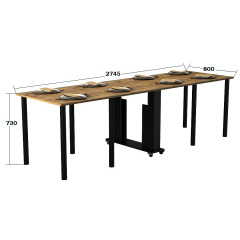 Стол кухонный Tobi Sho "Диалог" раскладной на колесах для кухни, гостиной, офиса, 800х2750х730 мм Дуб аппалачи Житомир