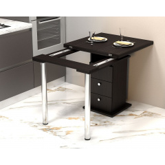 Стол-трансформер обеденный Tobi Sho "Кардамон" с ящиками для кухни, гостиной, студии, 1400х700х750 мм Дуб венге Київ