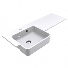 Умивальник Miraggio Fontana L, miramarble, білий глянцевий (0000518) Костополь