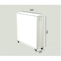 Стол-книжка Tobi Sho "Семейный" раскладной обеденный на колесах для кухни, столовой, гостиной, 800х2745х730 мм Белый Кременець