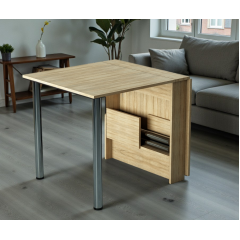 Стол-книга Tobi Sho "Праздничный" обеденный для кухни, столовой, гостиной ДСП, 800х1515х730 мм Дуб сонома Ясногородка