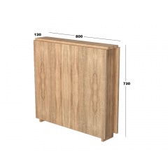 Стол-книга Tobi Sho "Праздничный" обеденный для кухни, столовой, гостиной ДСП, 800х1515х730 мм Дуб сонома Ясногородка