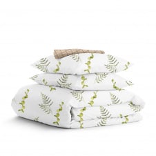 Семейный комплект постельного белья GREEN FOLIAGE COSAS Зеленый 2х160х220 см