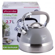 Кухонный чайник со свистком и ручкой из нержавеющей стали beige 2.7л Kamille KL225945