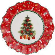 Обеденная тарелка BonaDi Red Herringbone 28 см Разноцветный DP231059