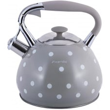 Чайник для плиты из нержавеющей стали 3л Grey with white polka dots Kamille DP262109