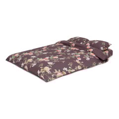 Комплект постільної білизни Венера-2 (євро, сатин, наволочки: 50х70 см 2 шт та 70х70 см 2 шт, квіти, коричневий) IMI Хмельник