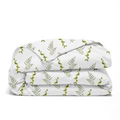 Семейный комплект постельного белья GREEN FOLIAGE COSAS Зеленый 2х160х220 см Свесса