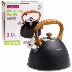 Чайник для плиты из нержавеющей стали 3л black Kamille DP262113 Ромны