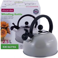 Чайник для плиты Young Leaf из нержавеющей стали 2,5л grey Kamille DP262107 Каменское