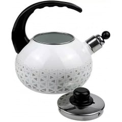 Эмалированый чайник для плиты Triangles из нержавеюшей стали 2,5л Kamille DP262124 Самбор