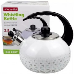 Эмалированый чайник для плиты Triangles из нержавеюшей стали 2,5л Kamille DP262124 Самбор