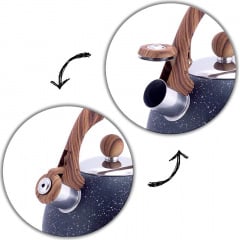 Чайник Marble 2л из нержавеющей стали со свистком черный мрамор Kamille DP112956 Первомайск