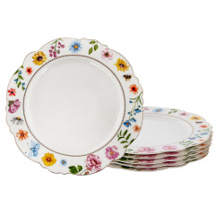 Набір фарфорових тарілок Lefard Eriya 21 см Різнокольоровий 6 шт AL262647 Біла Церква