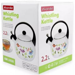 Эмалированый чайник для плиты Flowers из нержавеюшей стали 2,2л Kamille DP262119 Киев